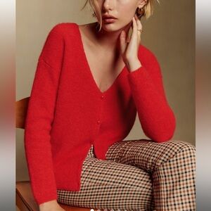 Sezane Barry Cardigan Red